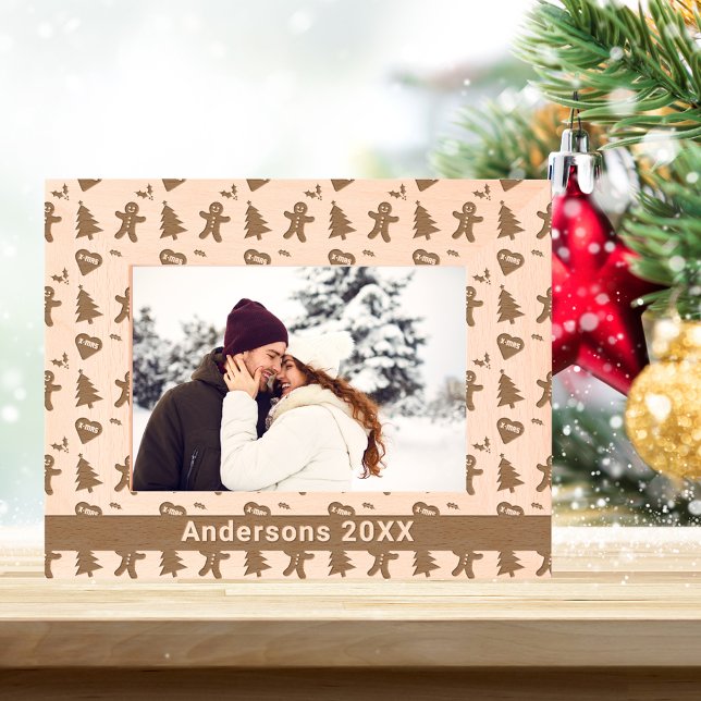 Lebkuchen Mann, Weihnachtsbaum, Herz & Name 7x5 Geätzte Rahmen (Gingerbread Man, Christmas Tree, Hearts & Name 7x5 Etched Frames)