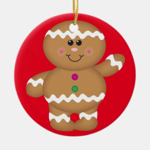Lebkuchen-Mann-Weihnachtsdekoration Keramik Ornament