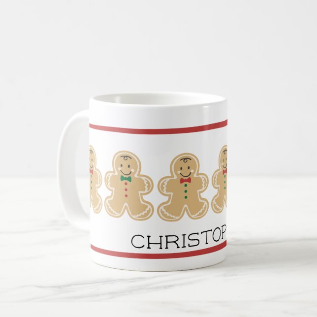 Lebkuchen-Mann-Weihnachtsnamen-Tasse Tasse (Vorderseite Links)