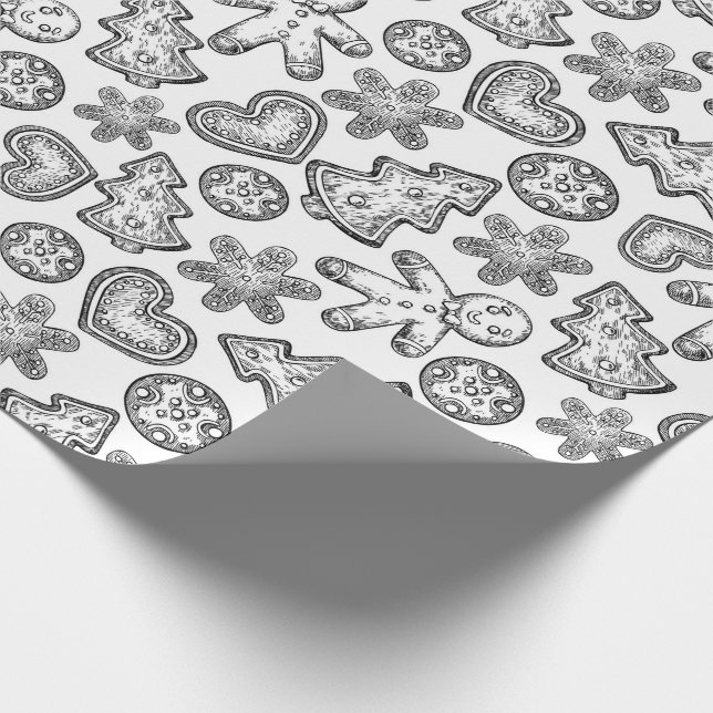 Lebkuchen-Mann-Weihnachtsplätzchen Geschenkpapier (Ecke)