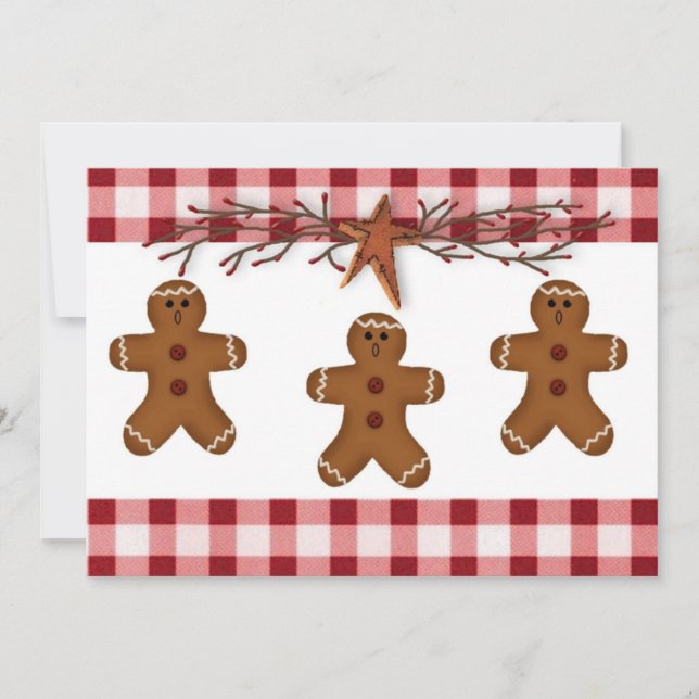 Lebkuchen Männer Cookie Swap Einladung (Vorderseite)