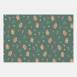 Lebkuchen Männer Cookie Weihnachten Geschenkpapier Set