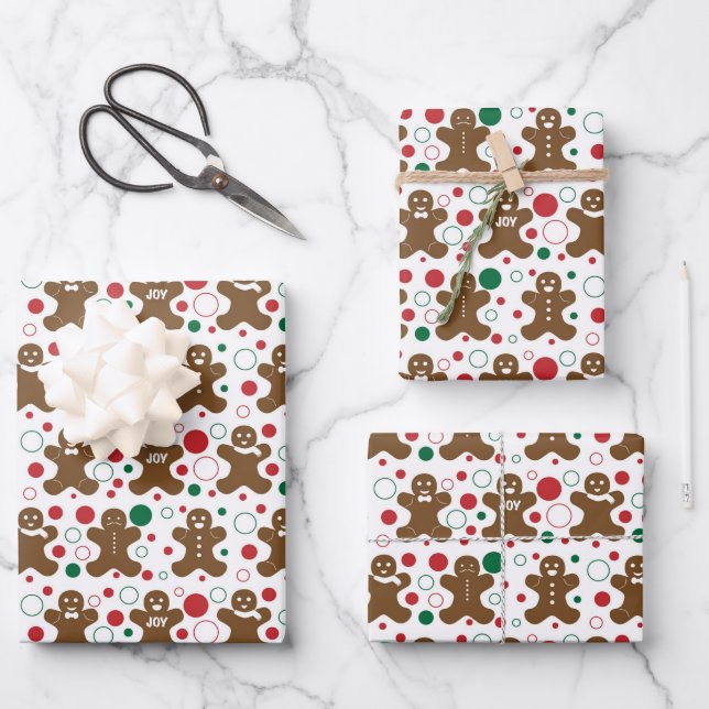 Lebkuchen Männer - Geschenkpapier Set (Vorderseite)