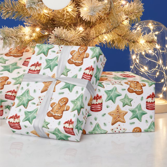 Lebkuchen Männer Kekse Kekse Moderne Weihnachten Geschenkpapier (Feiertage)