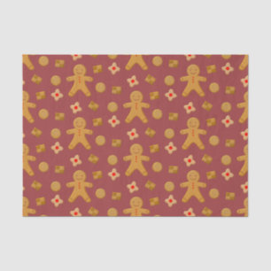 Lebkuchen Männer und Kekse Burgundy Muster Seidenpapier