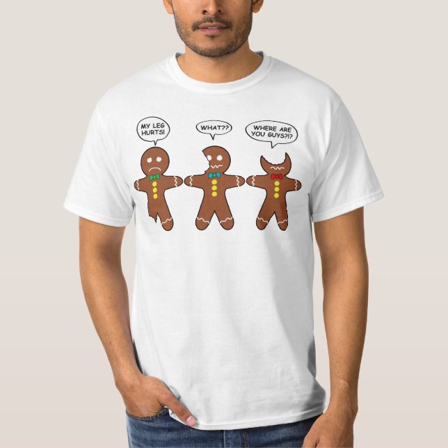 Lebkuchen Mein Leg Hurts Spaß T-Shirt (Vorderseite)