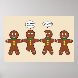 Lebkuchen Mein Leg tut Weihnachten weh Poster