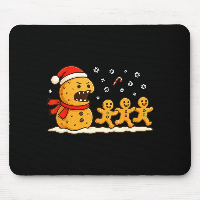 Lebkuchen-Monster-Verfolgungsjagd Lustiger Weihnac Mousepad (Vorne)