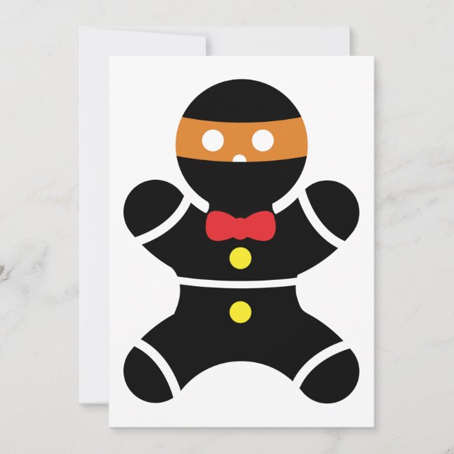 Lebkuchen-Ninja Feiertagskarte (Vorderseite)