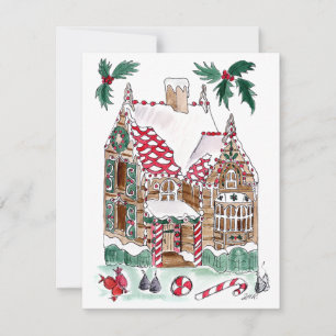 Lebkuchen-Notizkarte mit leerem Innenraum und Umsc Mitteilungskarte