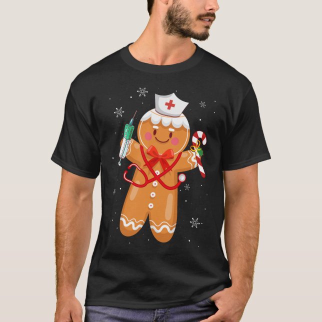 Lebkuchen Nurse Weihnachtskekse Backen Ernährung T-Shirt (Vorderseite)
