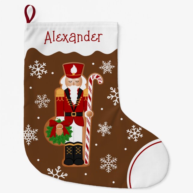 Lebkuchen Nussknacker Soldat Großer Weihnachtsstrumpf (Vorderseite)