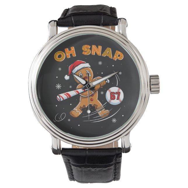 Lebkuchen Oh Snap 67 Baseball Armbanduhr (Vorderseite)