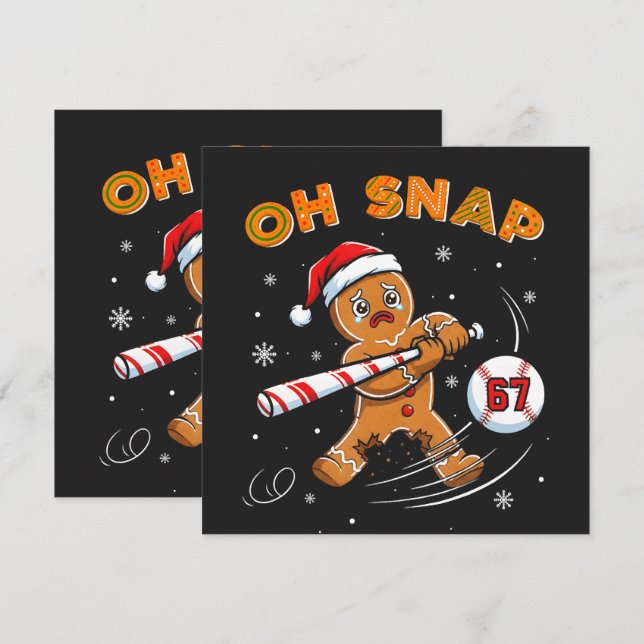 Lebkuchen Oh Snap 67 Baseball Einladung (Vorne/Hinten)