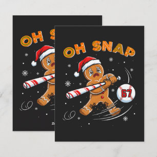 Lebkuchen Oh Snap 67 Baseball Feiertagskarte