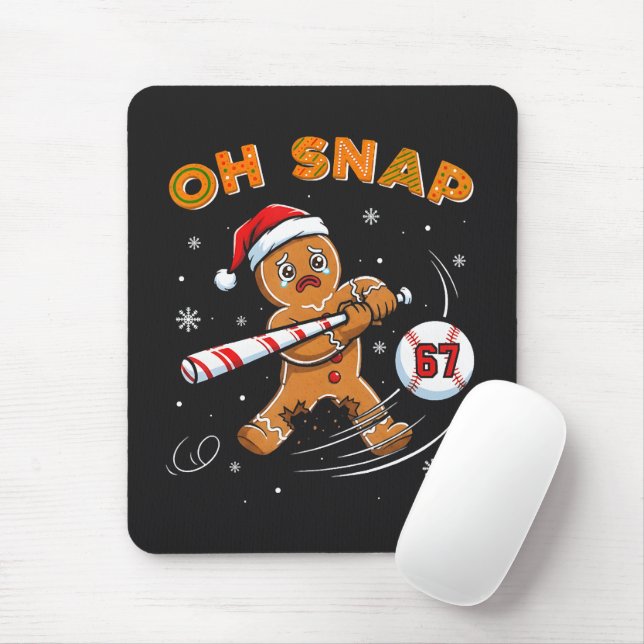 Lebkuchen Oh Snap 67 Baseball Mousepad (Mit Mouse)
