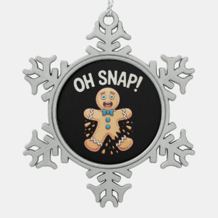 Lebkuchen Oh Snap Weihnachtsplätzchen Backen Xmas Schneeflocken Zinn-Ornament