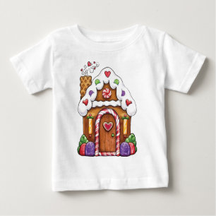 Lebkuchen-Plätzchen-Haus Baby T-shirt