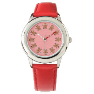 Lebkuchen-Plätzchen rot Armbanduhr