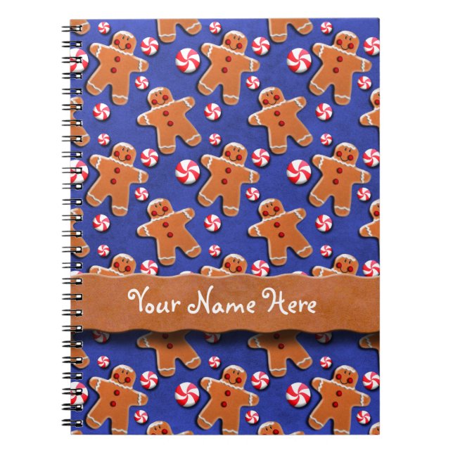 Lebkuchen-Plätzchen-Süßigkeiten blau Notizblock (Vorderseite)