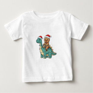 Lebkuchen Reitet Auf Einem Dinosaurier Weihnachtsm Baby T-shirt
