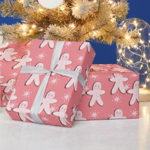 Lebkuchen-Rosa-Keks und Schneeflocken-Verpackung P Geschenkpapier