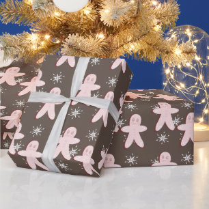 Lebkuchen Rosa Kekse und Schneeflocken Verpackung Geschenkpapier