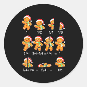 Lebkuchen Santa Hut Bruchteil Mathematiklehrer Runder Aufkleber