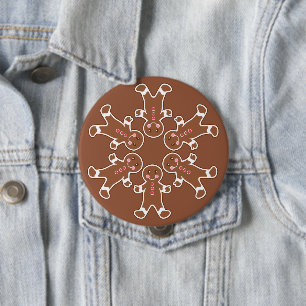 Lebkuchen-Schneeflocken-Knopf Button