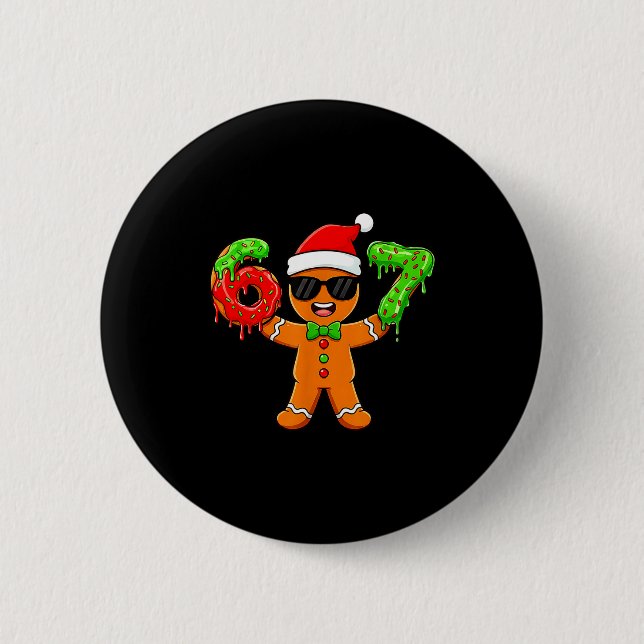 Lebkuchen Sechs Sieben 67 Meme 6 7 Lustige Weihnac Button (Vorderseite)
