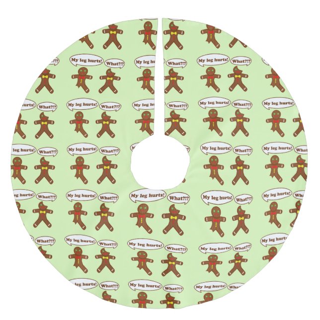 Lebkuchen-Spaß-Muster Polyester Weihnachtsbaumdecke (Vorderseite)