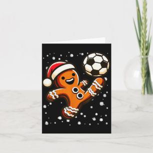 Lebkuchen spielt Fußball Fahrradkick, Cookie Weihn Karte