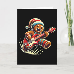 Lebkuchen spielt Gitarre Weihnachtsmusiker Guit Karte