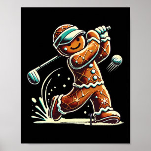 Lebkuchen spielt Golfball Weihnachten Golf Liebhab Poster