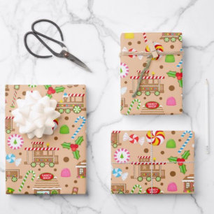 Lebkuchen und Candy Cane Geschenkpapier Set