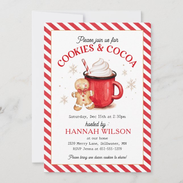 Lebkuchen und Kakaoweihen Einladung (Vorderseite)