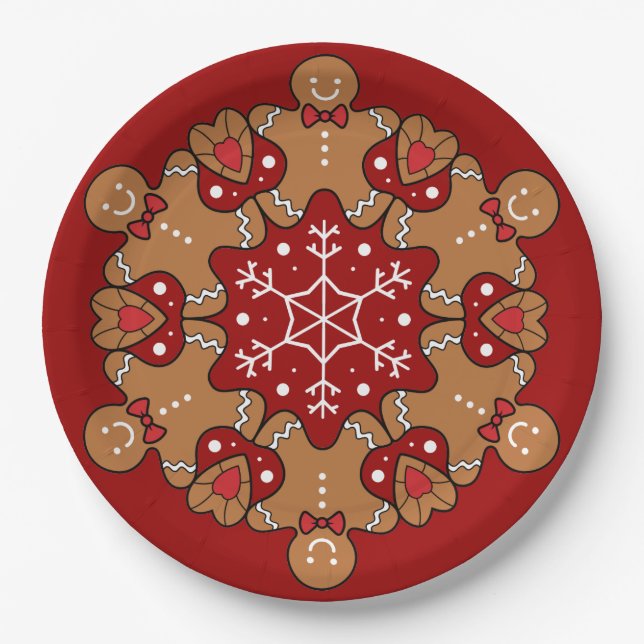 Lebkuchen und Mandalas Pappteller (Vorderseite)
