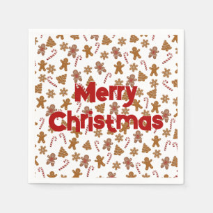 Lebkuchen und Zuckerstangen Serviette