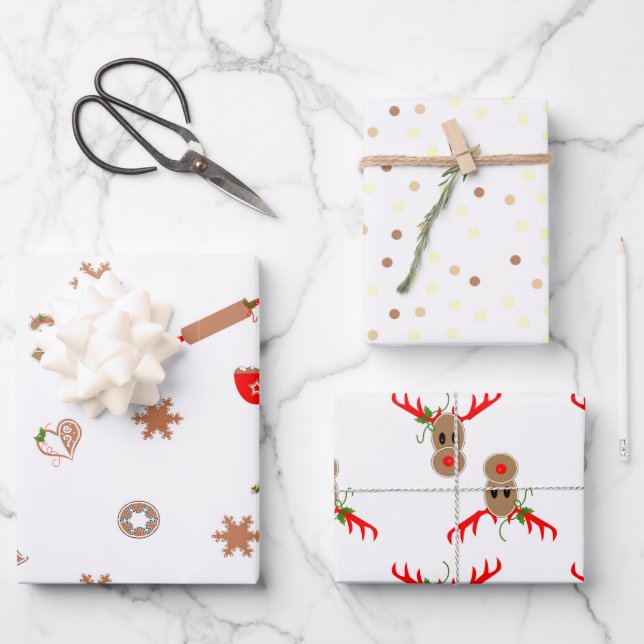 Lebkuchen und zusammengesetzte Geschenkgutblätter Geschenkpapier Set (Vorderseite)