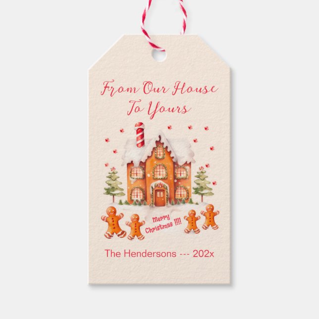 Lebkuchen von Weihnachten in unserem Haus Geschenkanhänger (Vorderseite)