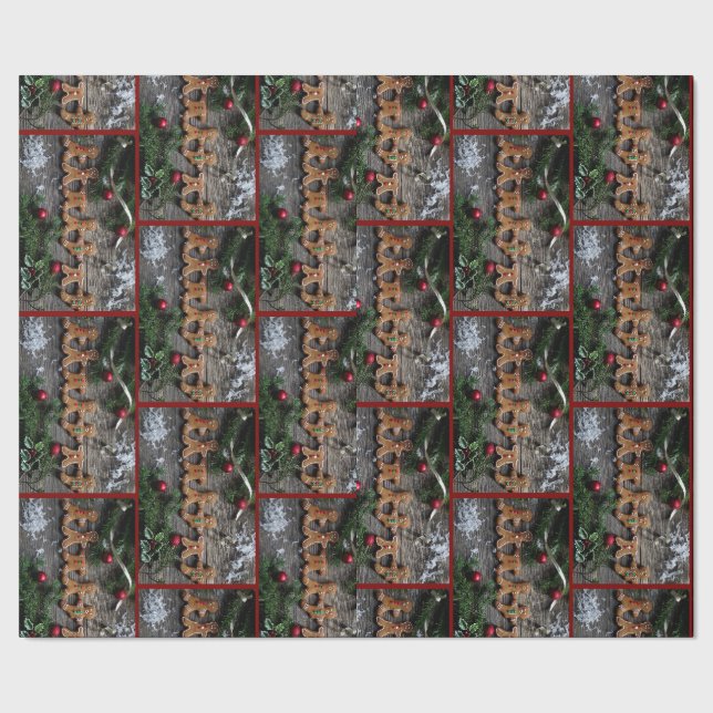 Lebkuchen-Weihnachten Geschenkpapier (Saum)