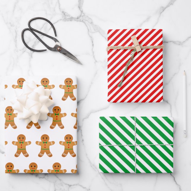 Lebkuchen Weihnachten Geschenkpapier Set (Vorderseite)