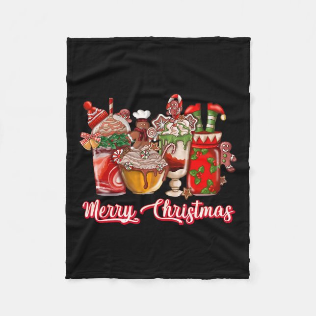 Lebkuchen Weihnachten Kaffee Cups Latte Dri Fleecedecke (Vorderseite)