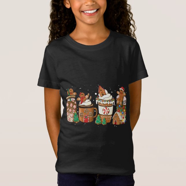 Lebkuchen Weihnachten Kaffee Cups Latte Dri T-Shirt (Vorderseite)