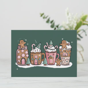 Lebkuchen-Weihnachts-Kaffee-Liebhaber-Latte-Geträn Feiertagskarte