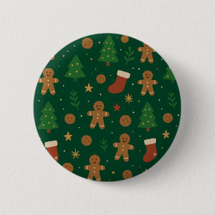 Lebkuchen-Weihnachts-Spaß Button