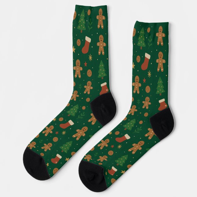 Lebkuchen-Weihnachts-Spaß Socken (Linkes Detail)