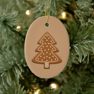Lebkuchen-Weihnachtsbaum-Form-Keks mit Text Keramik Ornament