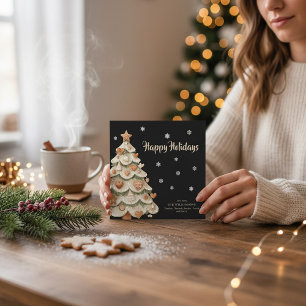 Lebkuchen-Weihnachtsbaum-Schneeflocken-Feiertagska Einladung