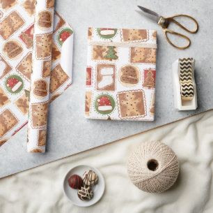 Lebkuchen-Weihnachtsdekoration Geschenkpapier